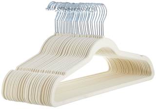 Amazon Basics Slim Velvet Non-Slip Space… — Ivory/Beige / Pack of 30