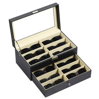AUTOARK Leather 12 Piece Sunglass Storage Display Case,Black,AW-023 |…