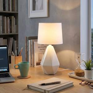 SOTTAE Modern Small Ceramic Table Lamp, White… — main image