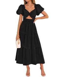 ZESICA Womens Summer Casual Cutout Flowy… — Large / Black