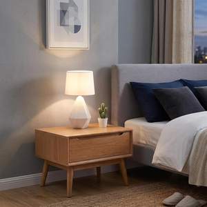 SOTTAE Modern Small Ceramic Table Lamp, White… — main image