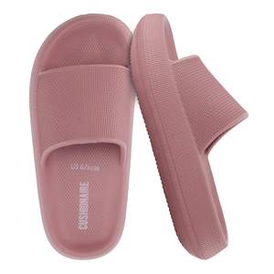 CUSHIONAIRE Feather EVA Slides for Women – Comfortable Slip On Womens Slippers, Indoor…