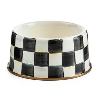 MACKENZIE-CHILDS Enamel Pet Dish, Large… — Courtly Check / Medium