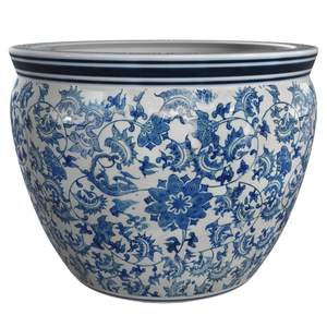 Red Lantern 12" Ladies Blue & White Porcelain… — Floral Blue & White / 8" Diameter