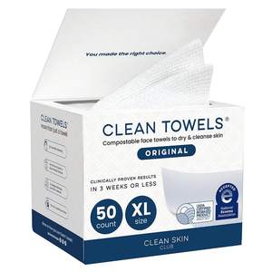 Clean Skin Club Clean Towels XL®, 100% USDA Biobased Face Towel…