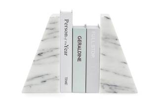Fox Run Triangular 100% Natural Polished White Marble Bookends 4 x 3 x 6 inches…