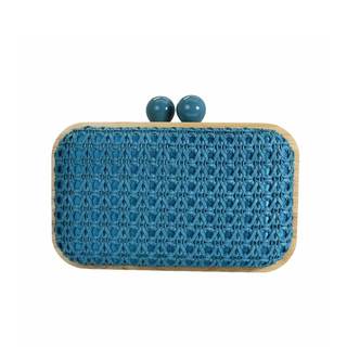 Women Straw Clutch Purse Handwoven Summer… — Blue