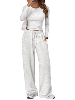 Trendy Queen Women's 2 Piece Outfits 2026 Fall Lounge Set with Pockets | Airport Clothes…